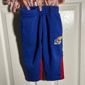 vintage kansas university blue and red sweatpants